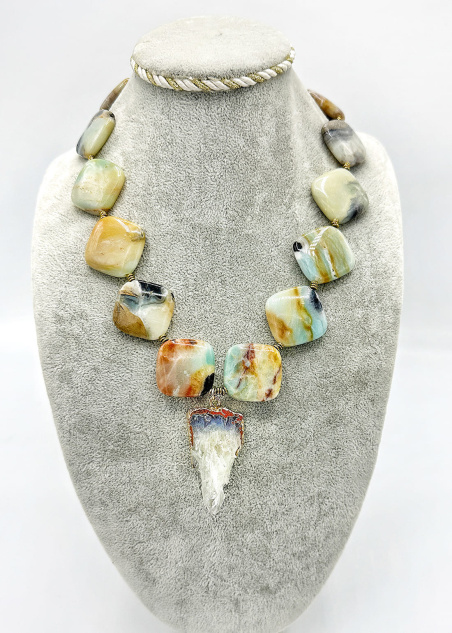 Collar amazonitas y amatista