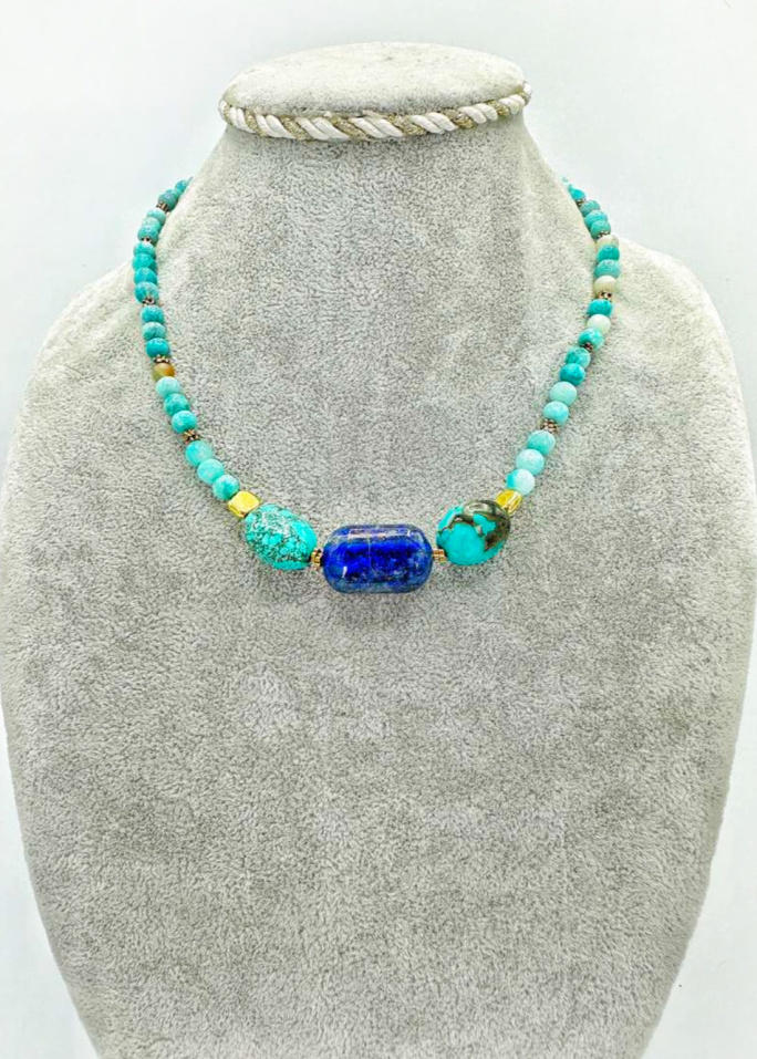 Collar de amazonitas, turquesas y lapislázuli 2