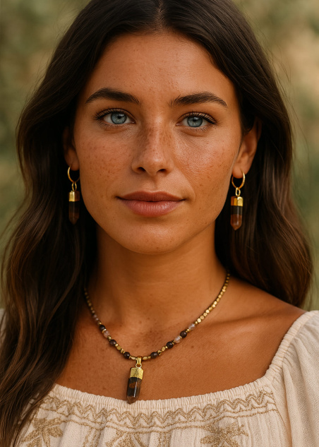 Pendientes puntas mineral