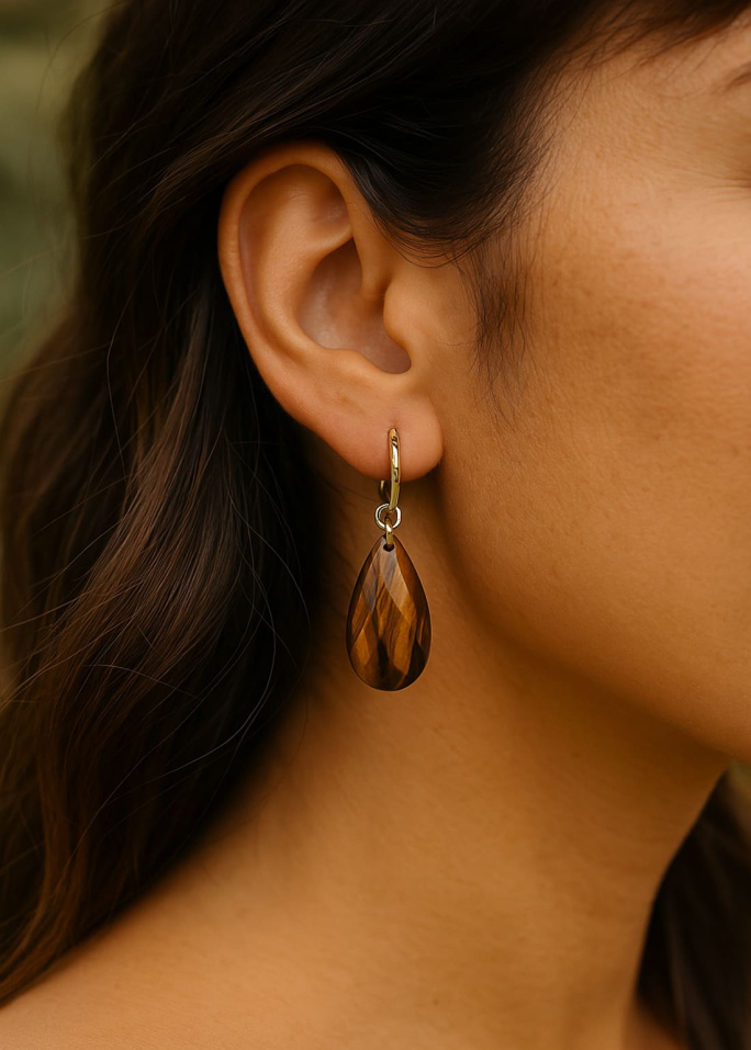 Pendientes ojo de tigre 2