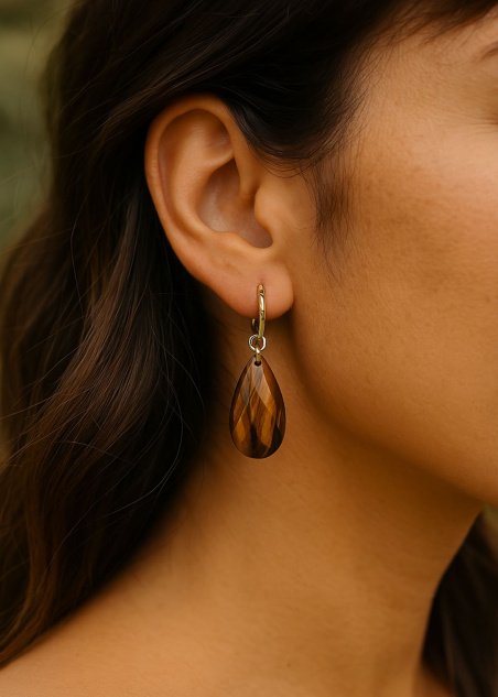 Pendientes ojo de tigre