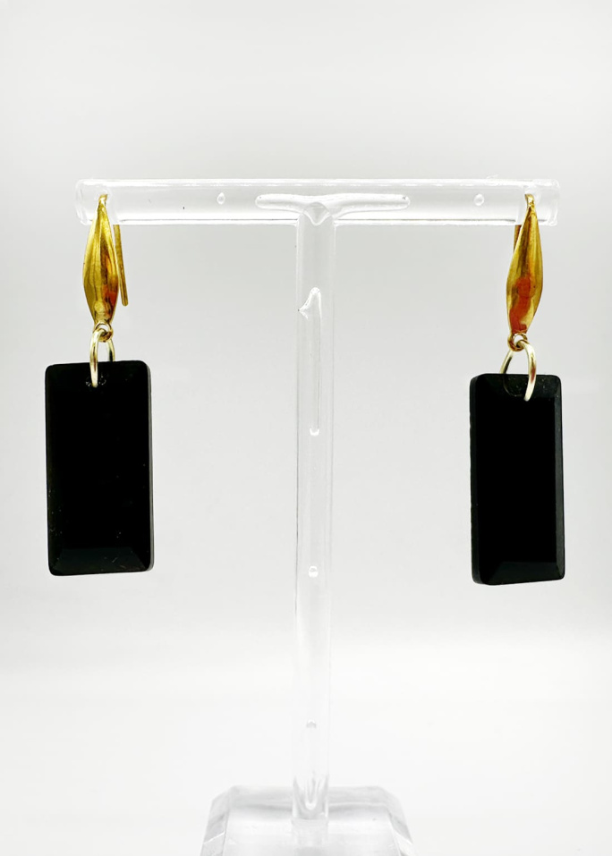 Pendientes obsidiana negra 2