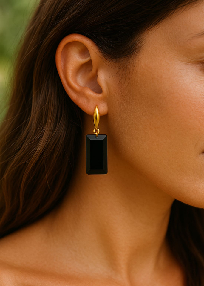 Pendientes obsidiana negra 2