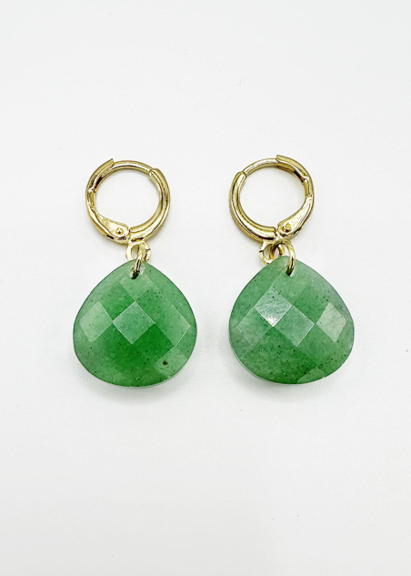 Pendientes aventurina verde