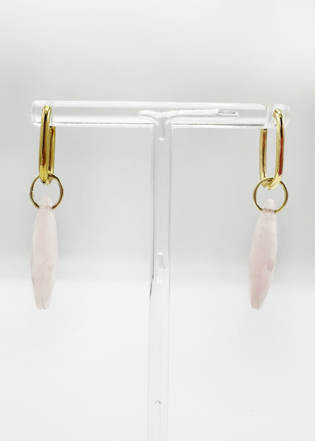 Pendientes cuarzo rosa