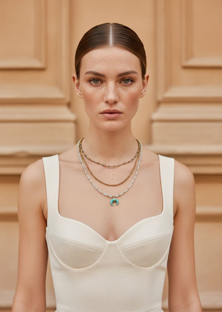 Collar luna turquesa