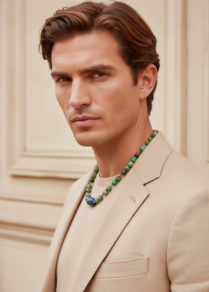 collar hombre turquesas