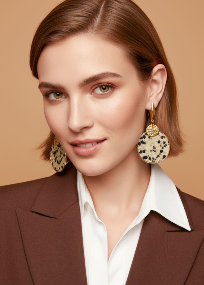 Pendientes jaspe dálmata