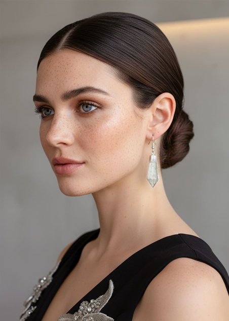 Pendientes puntas cuarzo