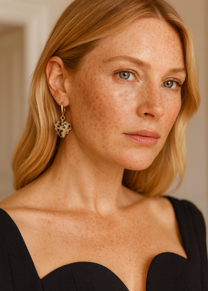 Pendientes jaspe dalmata