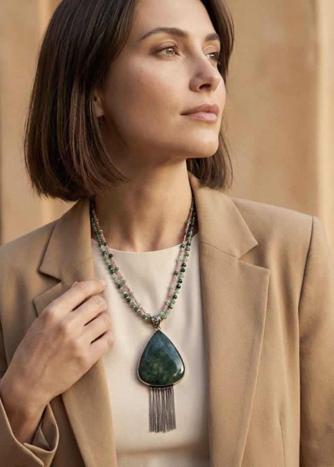 Collar ágata musgosa