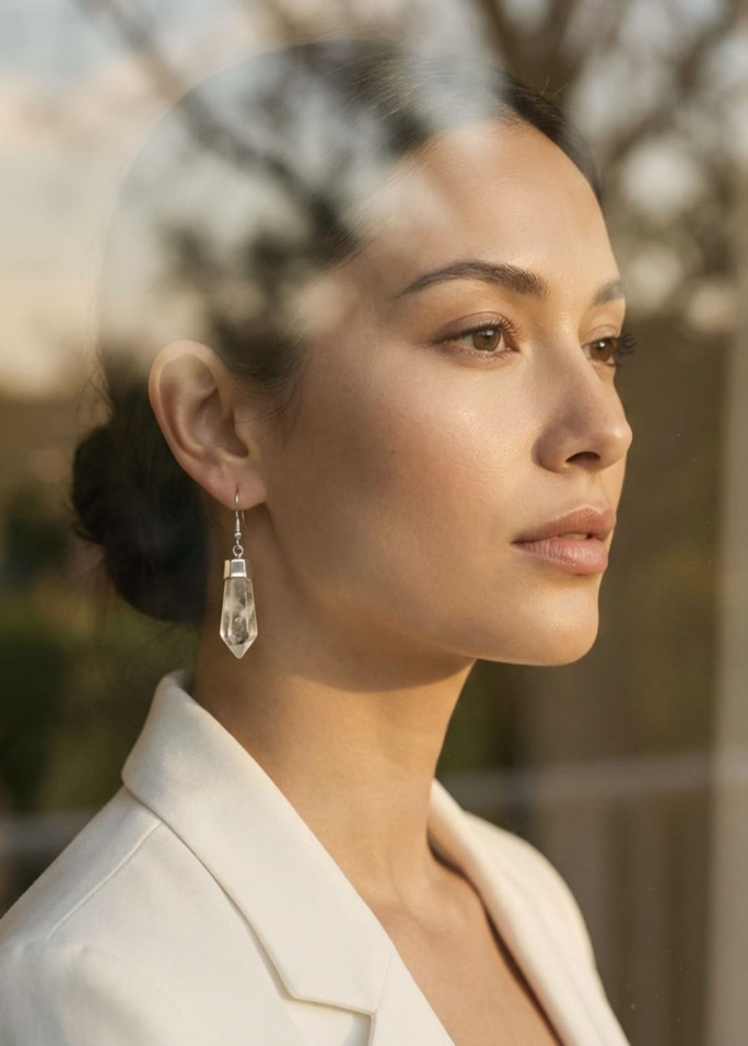 Pendientes puntas cuarzo