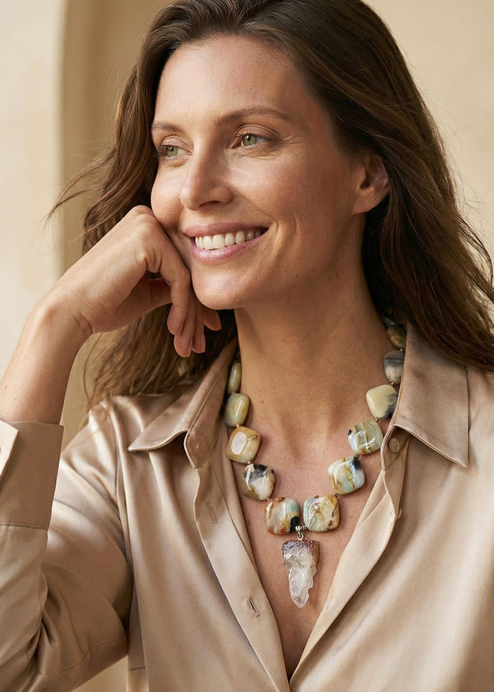 Collar amazonitas y amatista