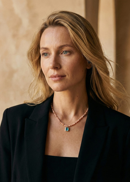 Collar opalos rosas pradika