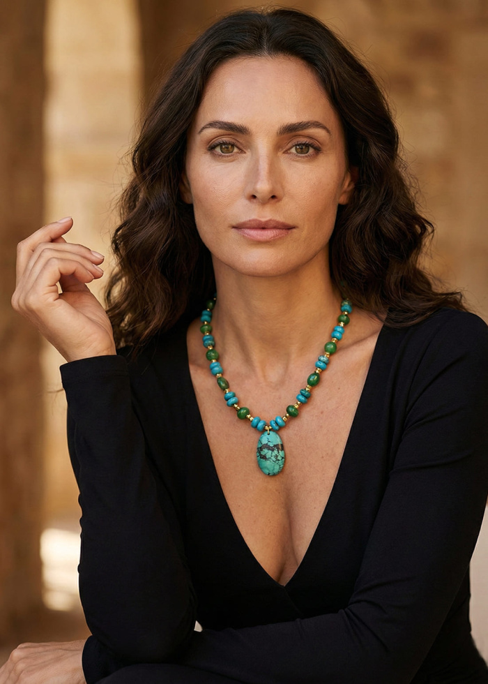 Collar turquesa tibetana