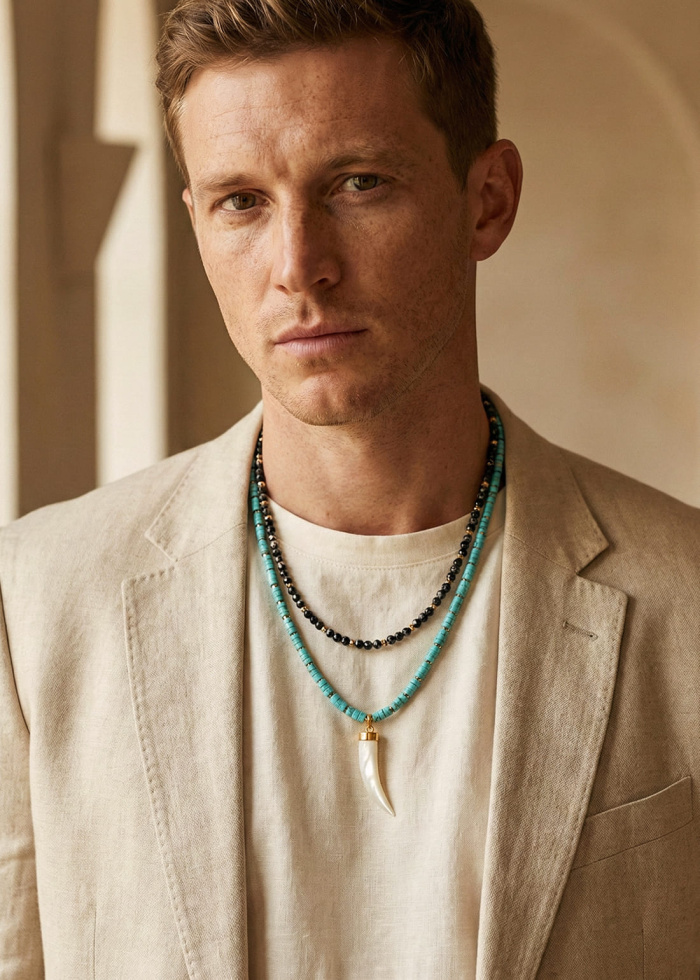 Collar con cuerno de nacar