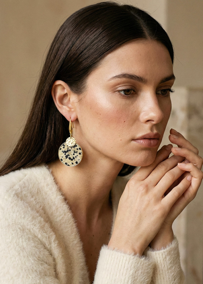 Pendientes jaspe dálmata