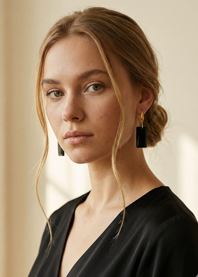 Pendientes obsidiana negra