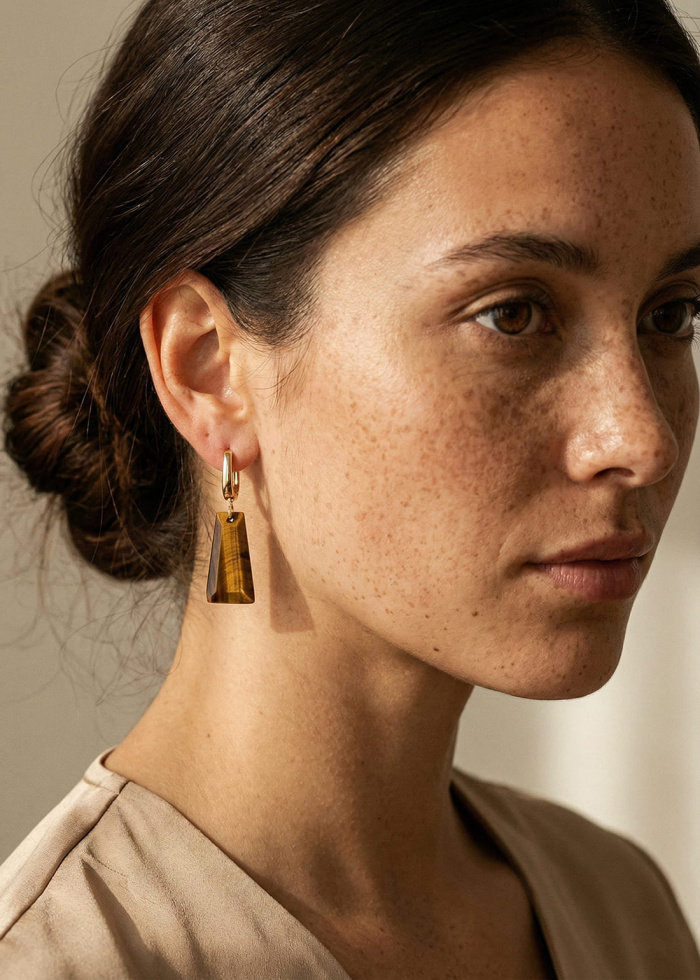 Pendientes ojo de tigre