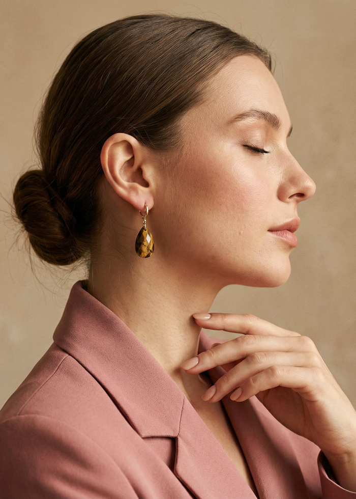 Pendientes ojo de tigre